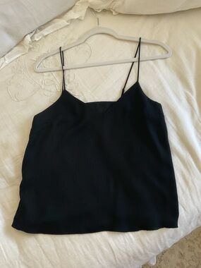Black Spaghetti Strap V-Neck Women's Tank Top